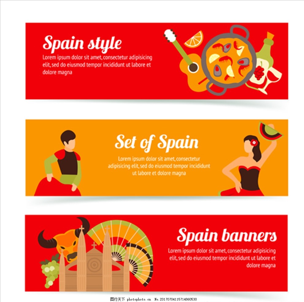 西班牙传统文化旅游横幅图片