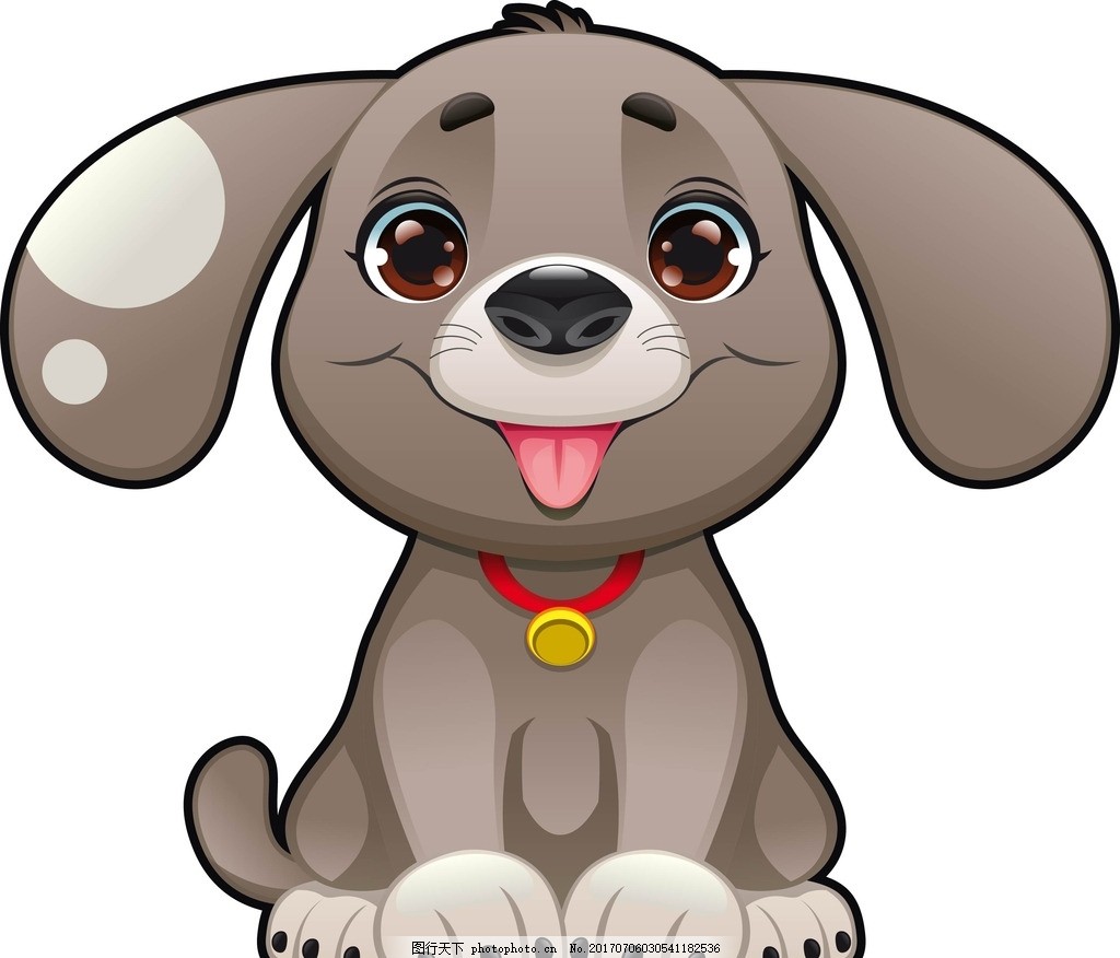 可爱卡通宠物的小狗头部矢量素材模板下载_1920x1080像素_【包图网】