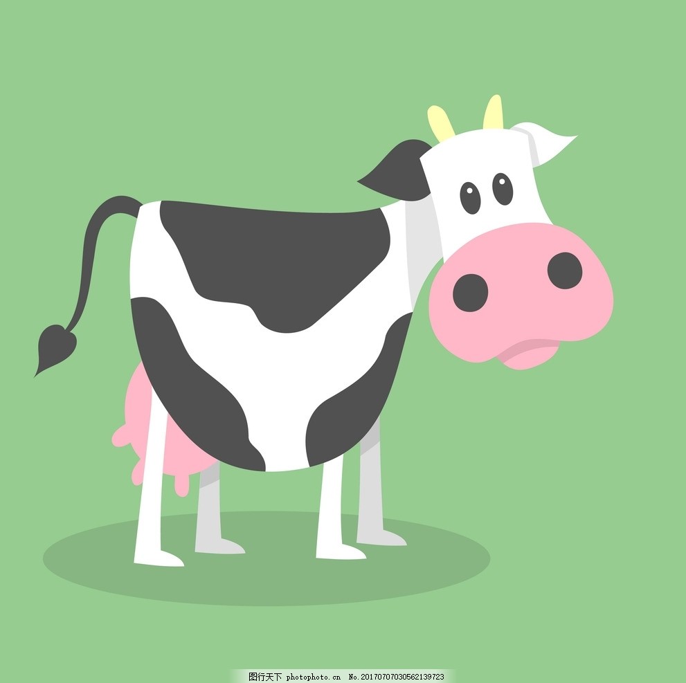 卡通奶牛 卡通动物 动漫卡通 可爱 贺卡 动物插画 儿童绘本 儿童画画