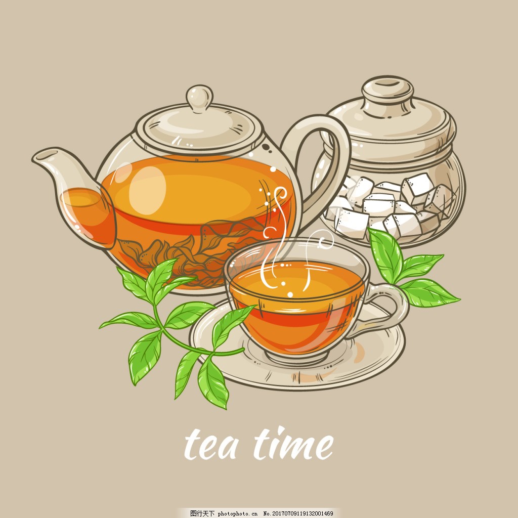 茶文化中国风古典插画图片-千库网