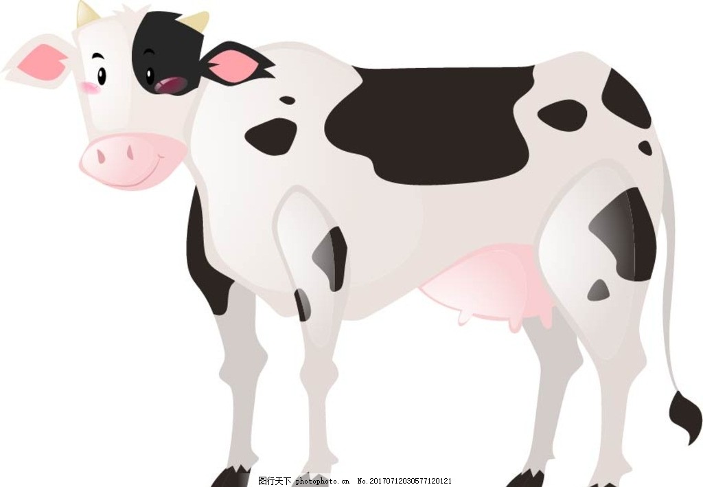 卡通奶牛 卡通动物 动漫卡通 可爱 贺卡 动物插画 儿童绘本 儿童画画