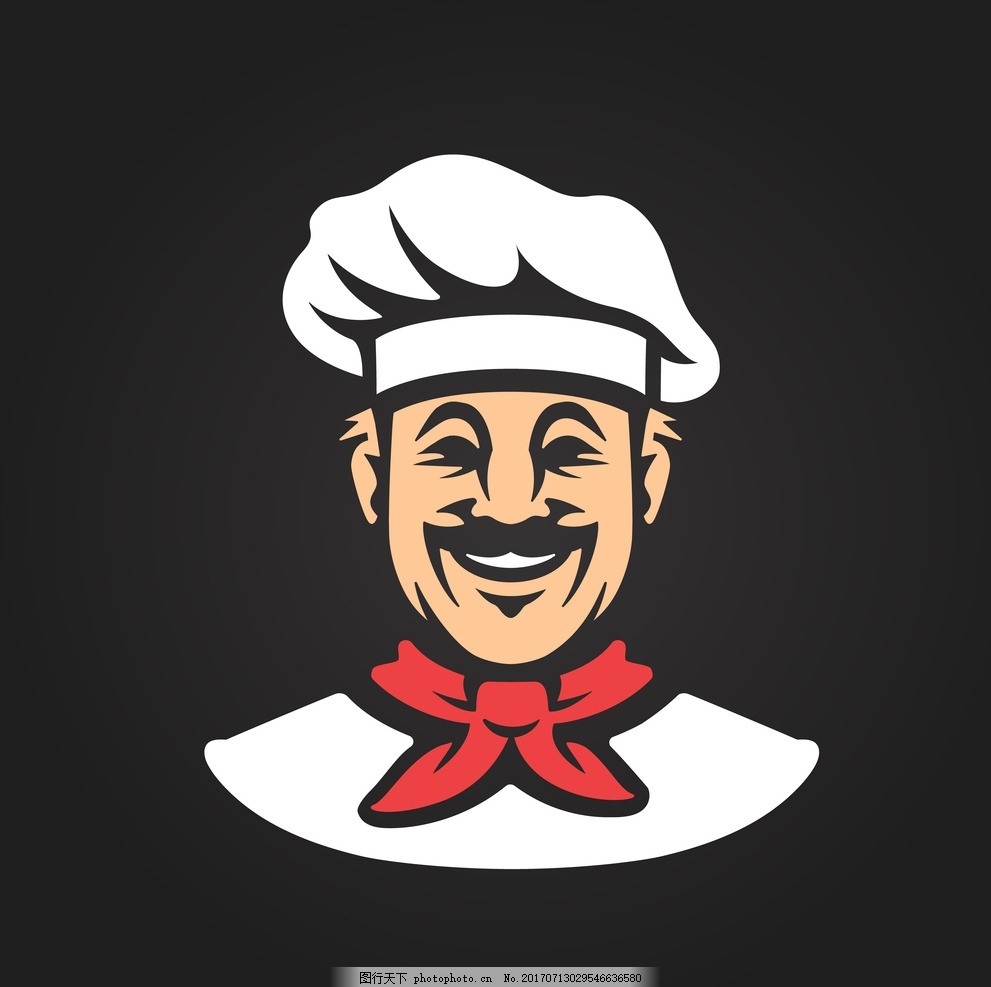 厨师头像 绘厨师 手绘大厨 手绘厨师logo 美食logo 厨子 食材 餐厅