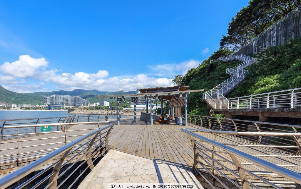 海滨栈道 大梅沙 小梅沙 大海 美景 风景 旅游景点 景区 木栈道