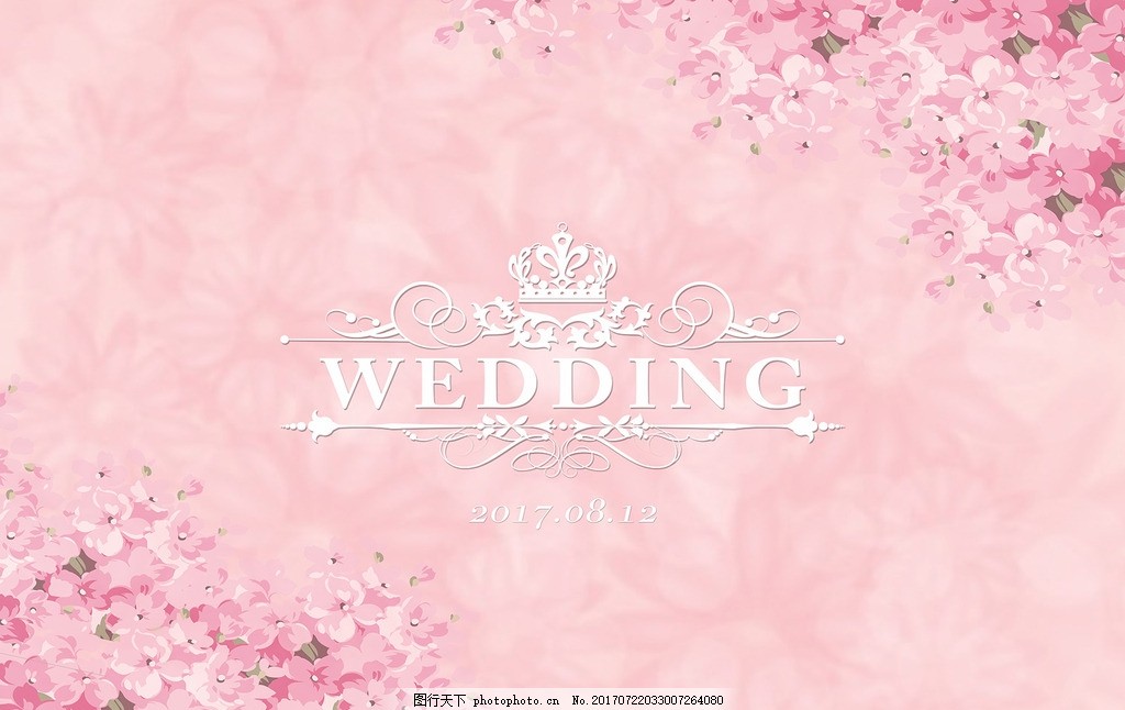 浪漫粉色樱花背景图片