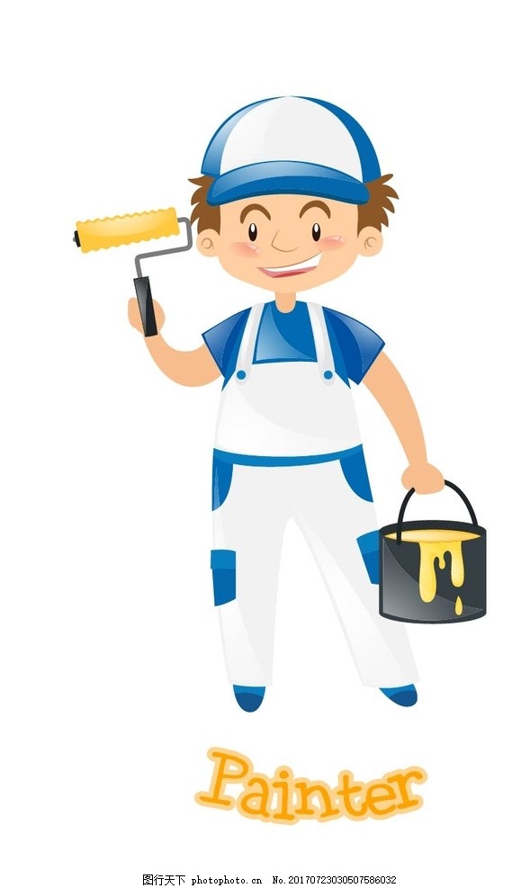 卡通粉刷匠图片