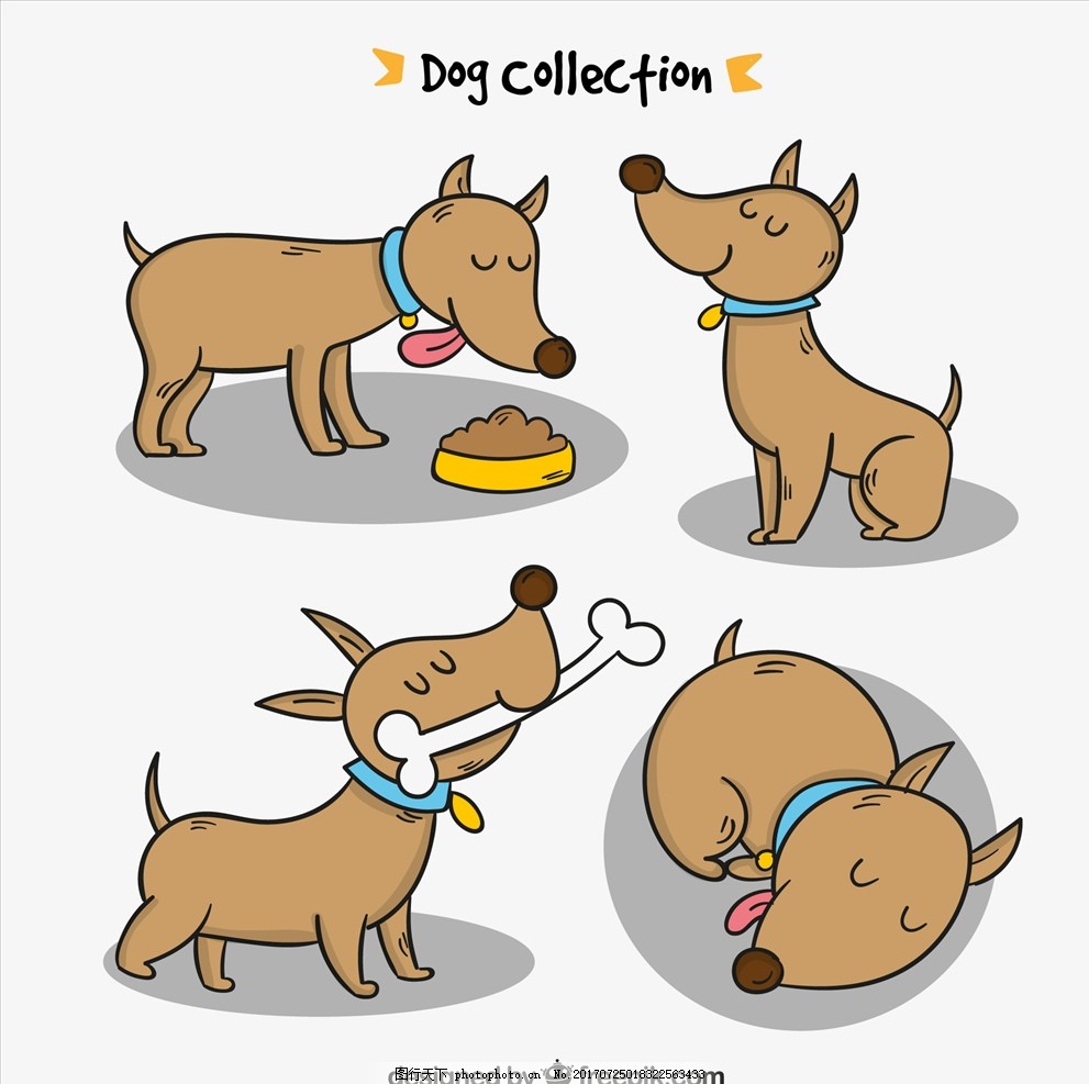 矢量图 卡通漫画 q版动物 贴纸 狗年吉祥 狗年如意 狗年素材 设计