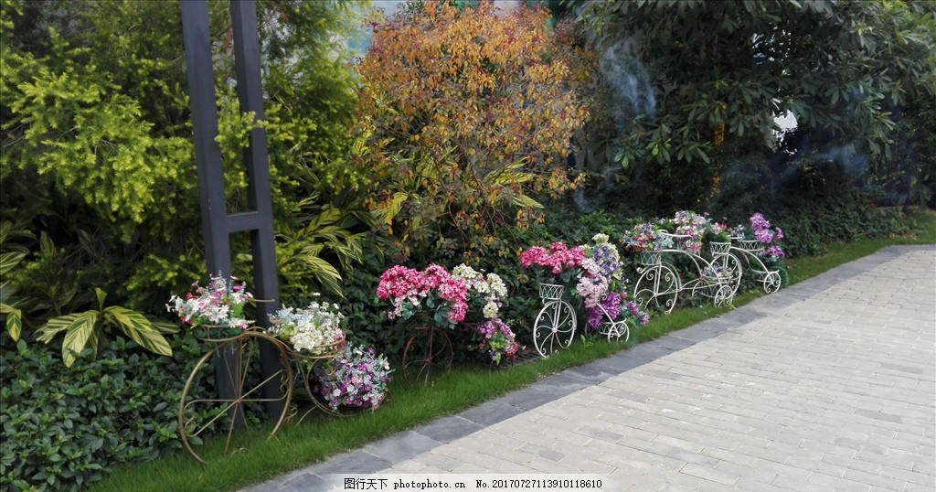 房地产包装 看楼通道包装 花艺 地产小品 园林 小区 路边 绿化 花草