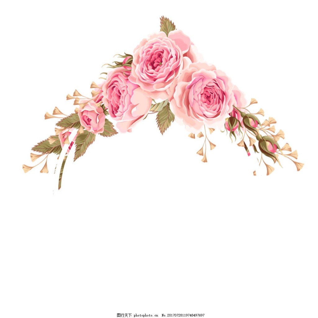 粉色玫瑰花png免扣元素,牡丹花 粉色花朵 浪漫 透明-图行天下图库