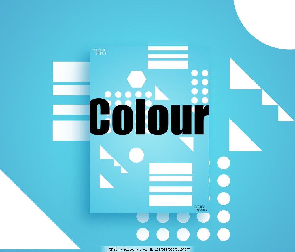 配色蓝色几何海报图片