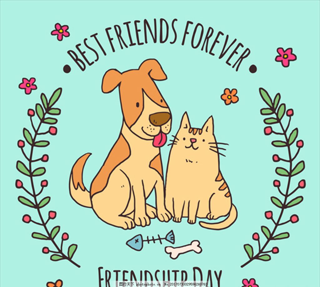 永远最好的朋友猫狗背景图片