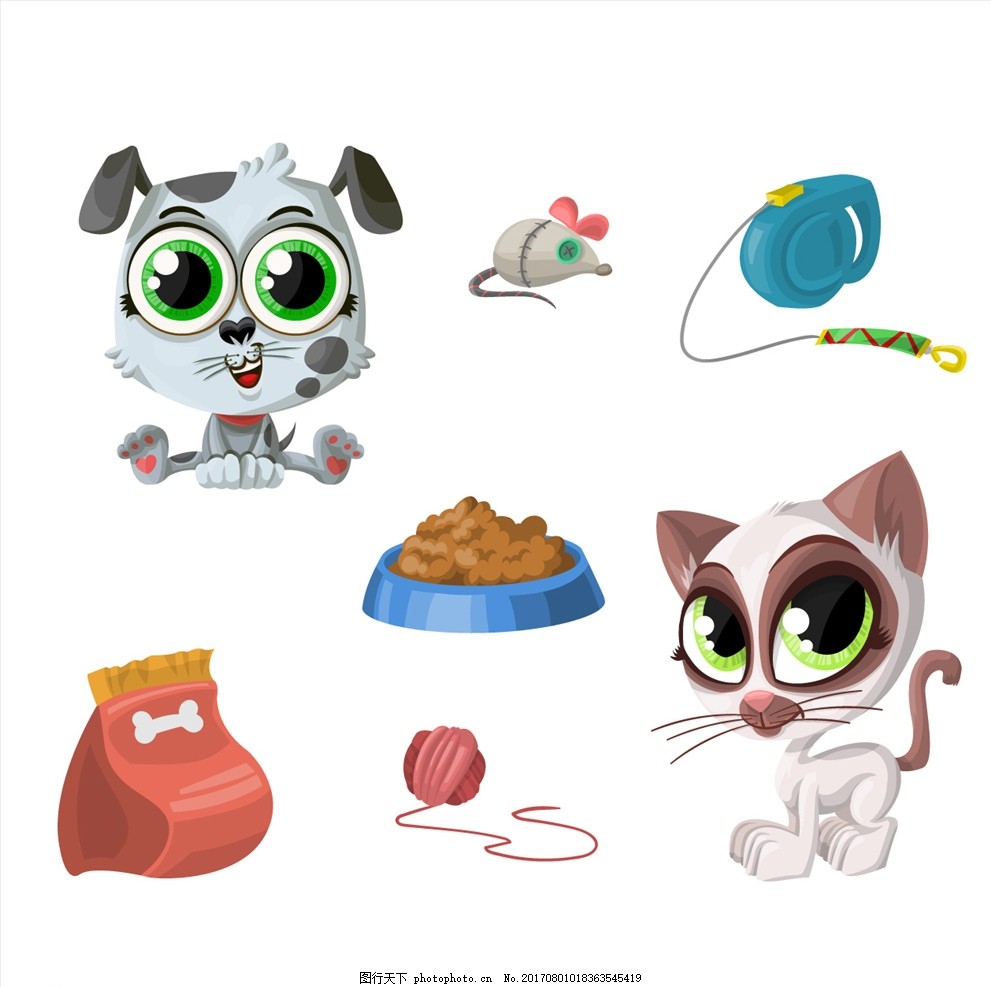 物 矢量图 卡通漫画 q版动物 贴纸 狗年吉祥 狗年如意 狗年素材 设计