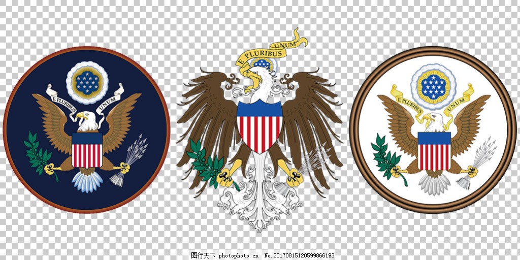 美国白头鹰国徽免抠png透明图层素材