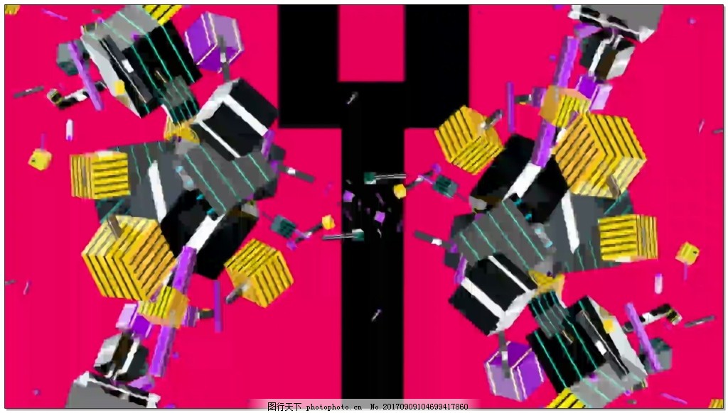 粉红多姿动感潮流立体视频素材