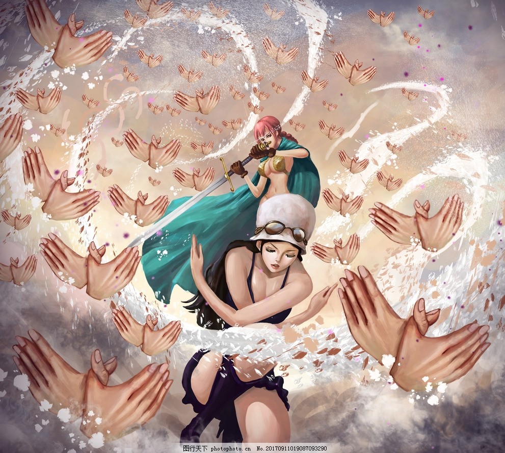 海贼王妮可罗宾与蕾贝卡图片