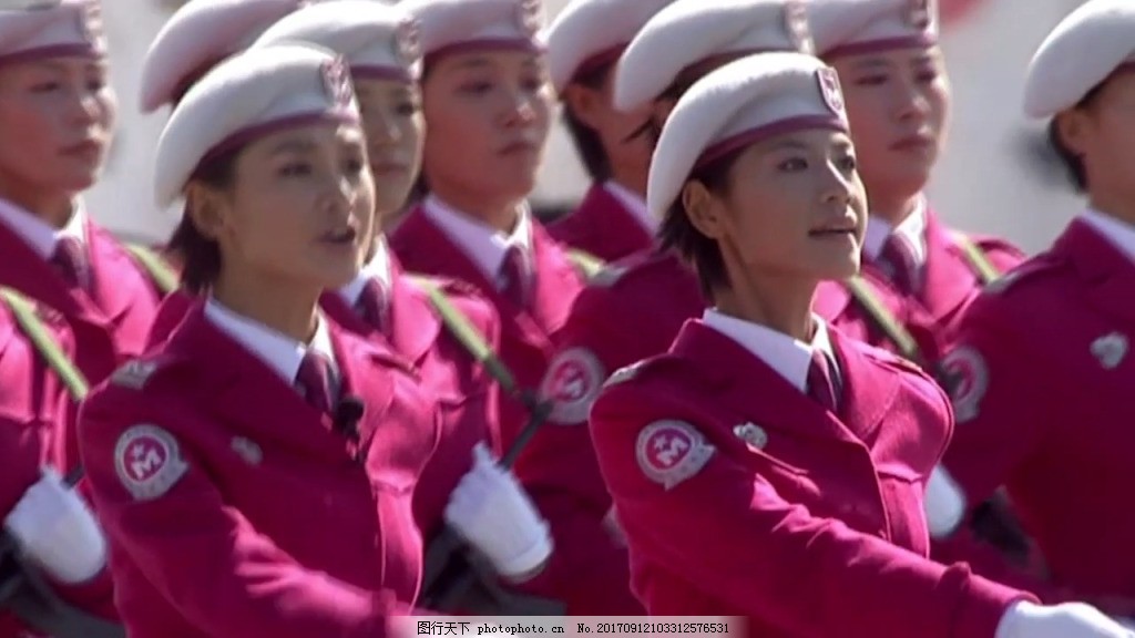 女兵阅兵式国庆建军节视频素材图片