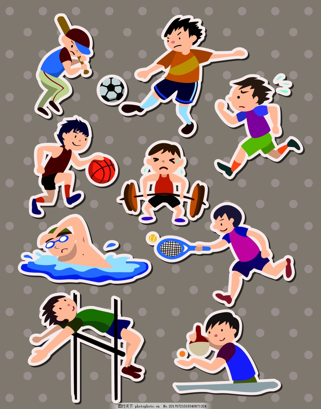 卡通跑步健身男子矢量图图片素材免费下载 - 觅知网