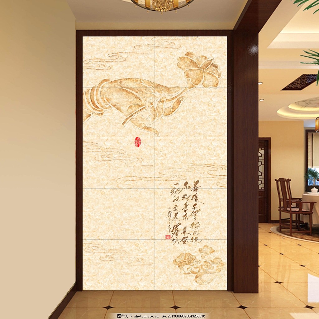 中式风格别墅卧室壁纸装修效果图_别墅设计图