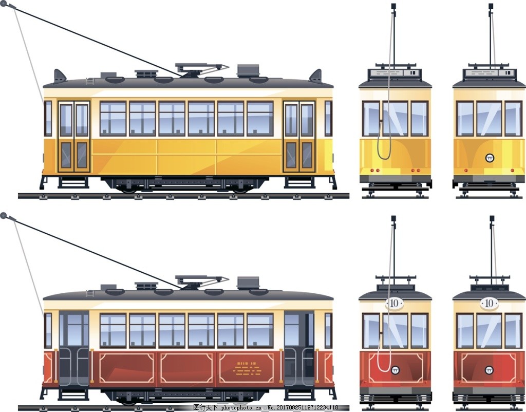 交通工具电车矢量素材图片 装饰图案 设计元素 图行天下素材网