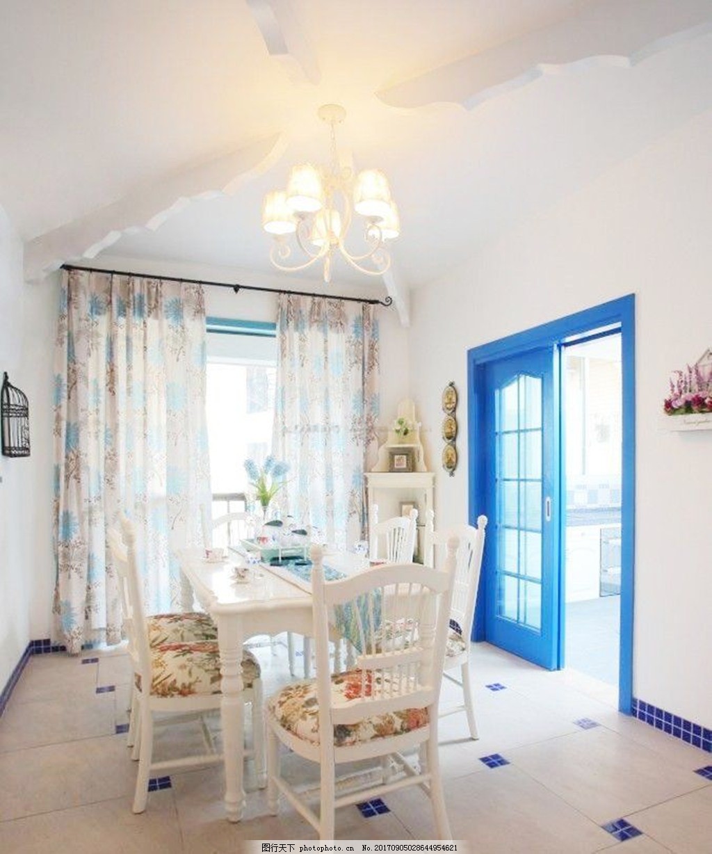 地中海风格二居室客厅窗帘装修效果图大全